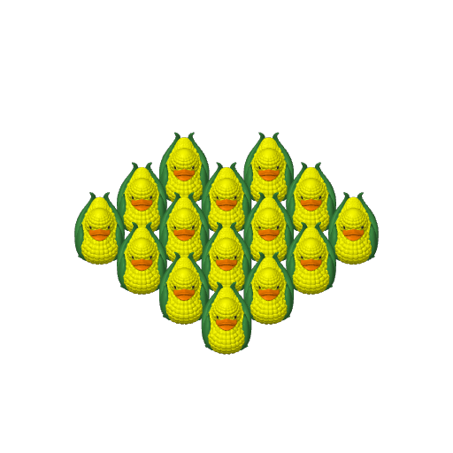 Yellow Cob Vegetable Dash Duck (3D render, made to order)