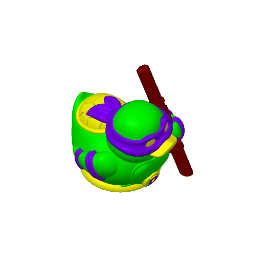 Purple Masked Inventor Turtle Dash Duck (Version 2) (3D render, made to order)