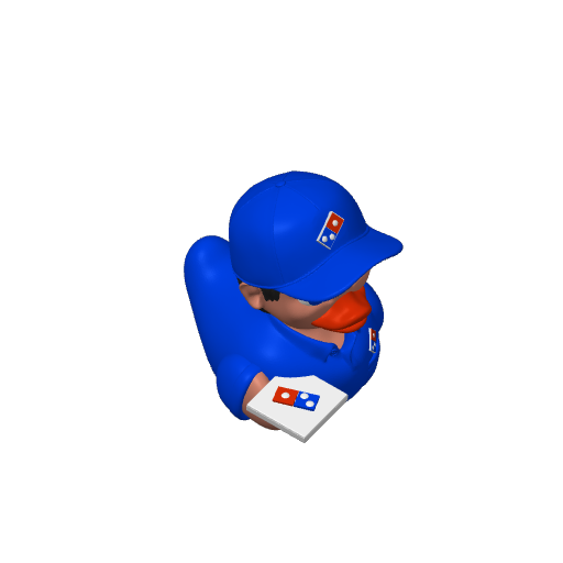 Pizza Delivery Employee Guy Dash Duck (3D render, made to order)