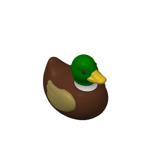 Green Headed Pond Paddler Dash Duck (3D render, made to order)