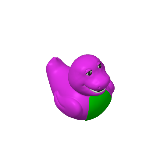 Purple Dinosaur Friend Dash Duck (3D render, made to order)