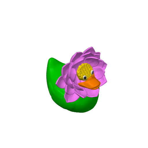 Floating Pond Blossom Dash Duck (3D render, made to order)