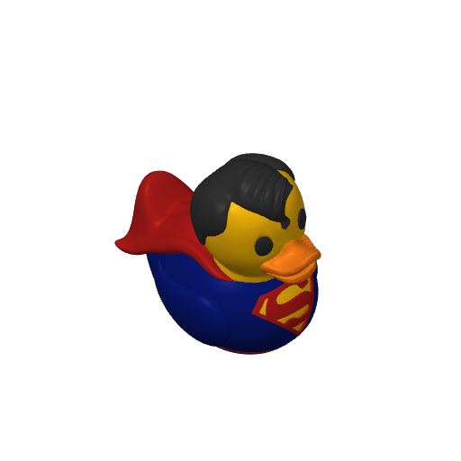 Cape Wearing Flying Hero Dash Duck (Version 3) (3D render, made to order)