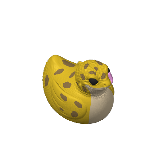 Tongue Out Spotty Lizard Dash Duck (3D render, made to order)