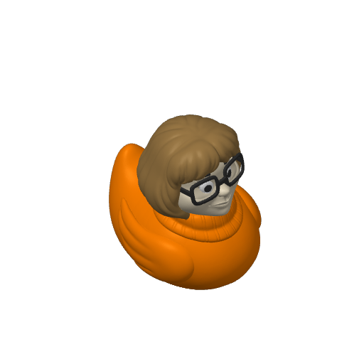 Orange Sweater Smart Girl Dash Duck (3D render, made to order)