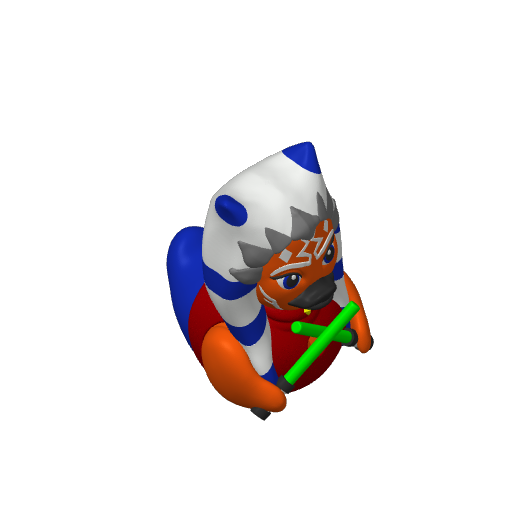 Striped Headtail Light Sword Apprentice Dash Duck (3D render, made to order)