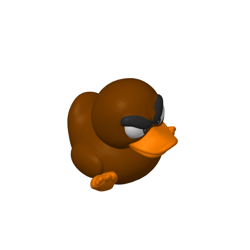 Brown Mushroom Walker Dash Duck (3D render, made to order)