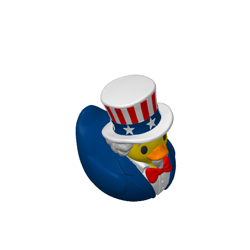 Patriotic Pointing Icon Dash Duck (3D render, made to order)