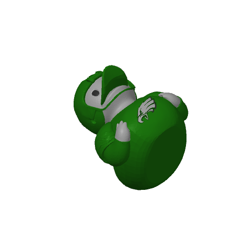 Green And Silver Football Fan Dash Duck (3D render, made to order)