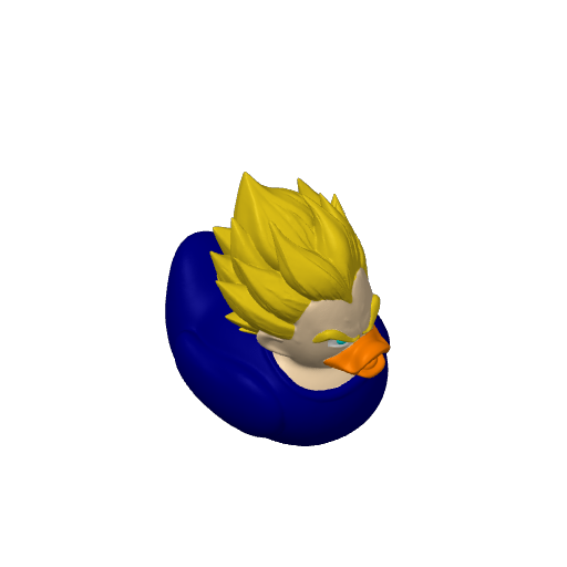 Proud Spiky Haired Warrior Prince Dash Duck (3D render, made to order)