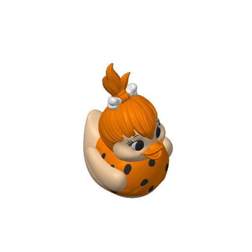 Bone In Hair Cave Girl Dash Duck (3D render, made to order)