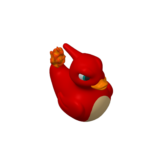 Flame Tailed Evolution Dash Duck (3D render, made to order)