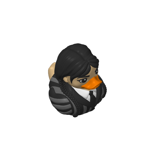 Braided Dark Family Girl Dash Duck (3D render, made to order)