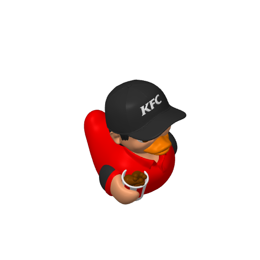 Fried Chicken Employee Guy Dash Duck (3D render, made to order)