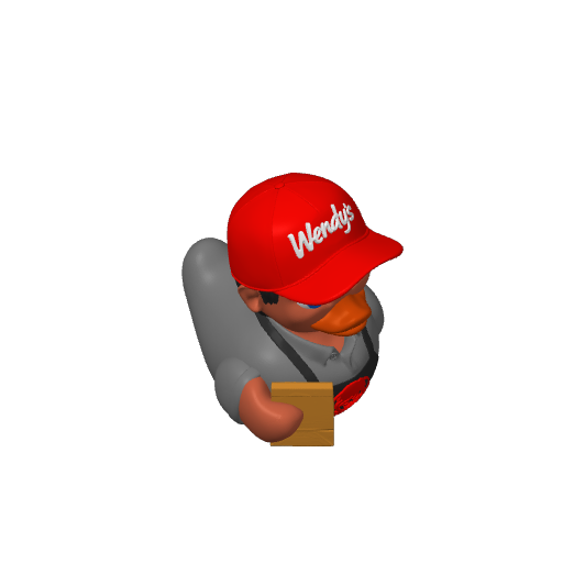 Square Burger Employee Guy Dash Duck (3D render, made to order)