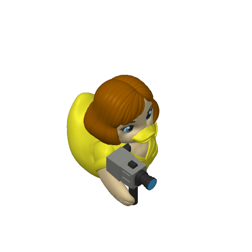 Yellow Jumpsuit Reporter Girl Dash Duck (3D render, made to order)