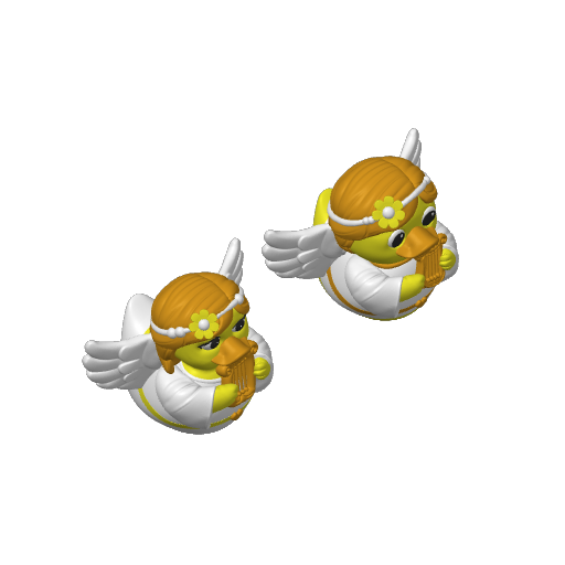 Halo Wearing Winged Dash Duck (3D render, made to order)