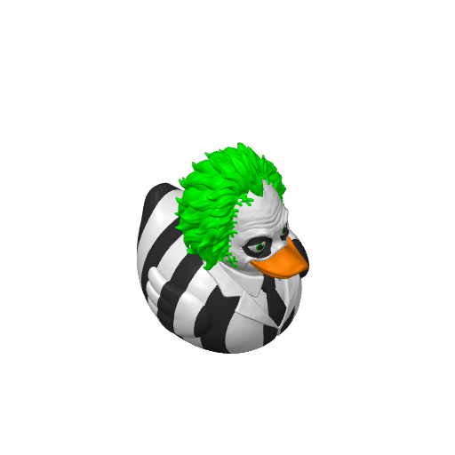 Black White Striped Bio Exorcist Dash Duck (3D render, made to order)