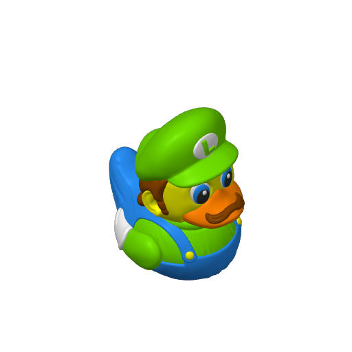 Green Capped Plumber Brother Dash Duck (Version 3) (3D render, made to order)