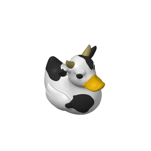 Black White Dairy Cow Dash Duck (3D render, made to order)