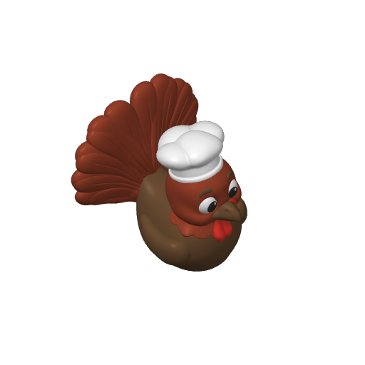 Gobbling Feathered Fan Dash Duck (Version 2) (3D render, made to order)
