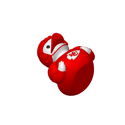 Red And Gold Football Fan Dash Duck (3D render, made to order)