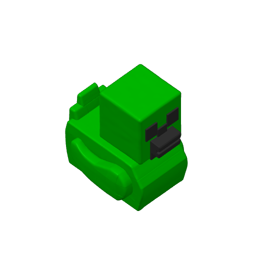Green Exploding Blocky Mob Dash Duck (3D render, made to order)
