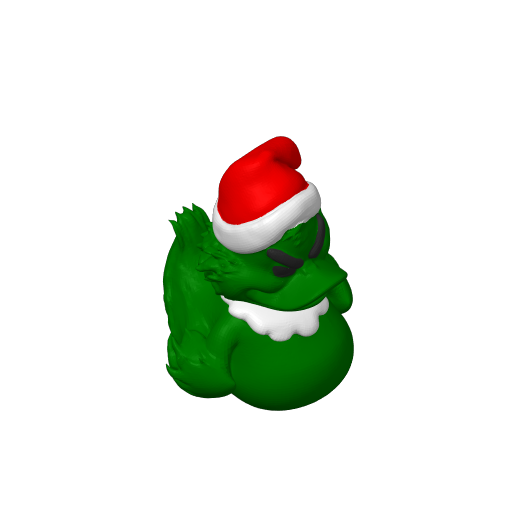 Grumpy Green Holiday Thief Dash Duck (3D render, made to order)