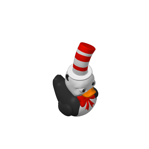 Tall Striped Hat Cat Dash Duck (3D render, made to order)
