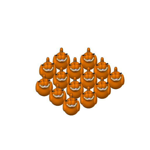 Lasagna Loving Orange Cat Dash Duck (3D render, made to order)