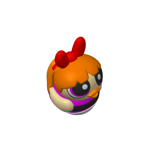 Red Bow Leader Sugar Spice Heroine Dash Duck (3D render, made to order)