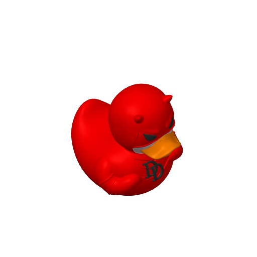 Blind Red Suited Vigilante Dash Duck (3D render, made to order)