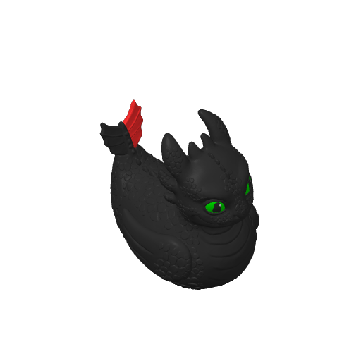 Black Scaled Dragon Friend Dash Duck (Version 2) (3D render, made to order)