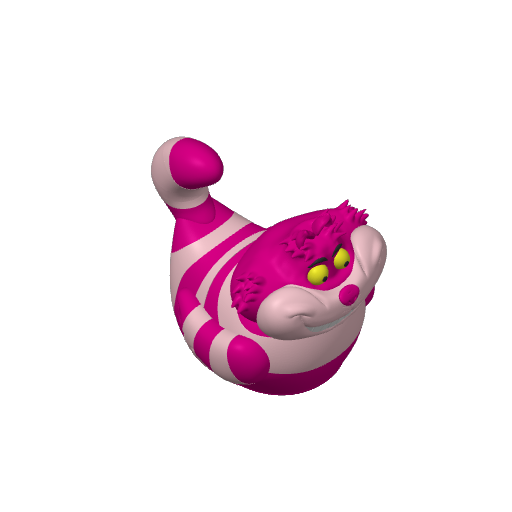Grinning Striped Vanishing Cat Dash Duck (3D render, made to order)