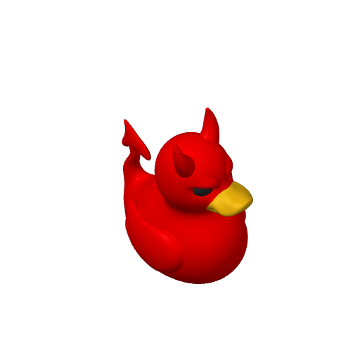 Horned Red Tempter Dash Duck (Version 2) (3D render, made to order)