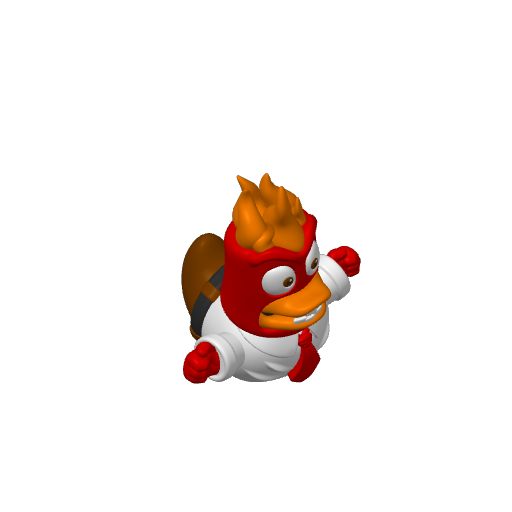 Red Hot Headed Fuming Emotion Dash Duck (Version 1) (3D render, made to order)