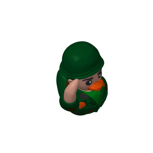 Saluting Serviceman Dash Duck (Version 2) (3D render, made to order)