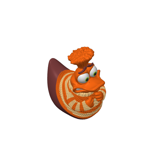 Frazzled Orange Worrywart Emotion Dash Duck (3D render, made to order)