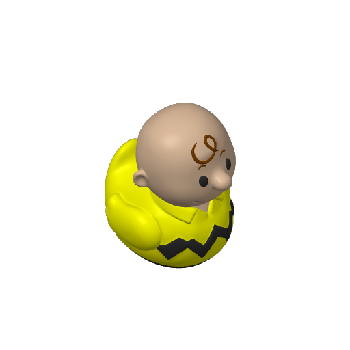 Zigzag Shirted Round Head Dash Duck (3D render, made to order)
