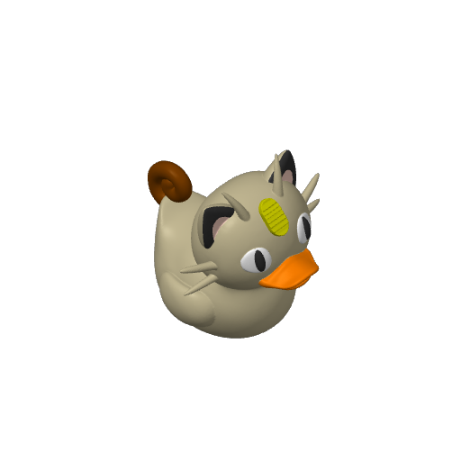 Coin Loving Scratch Cat Dash Duck (3D render, made to order)