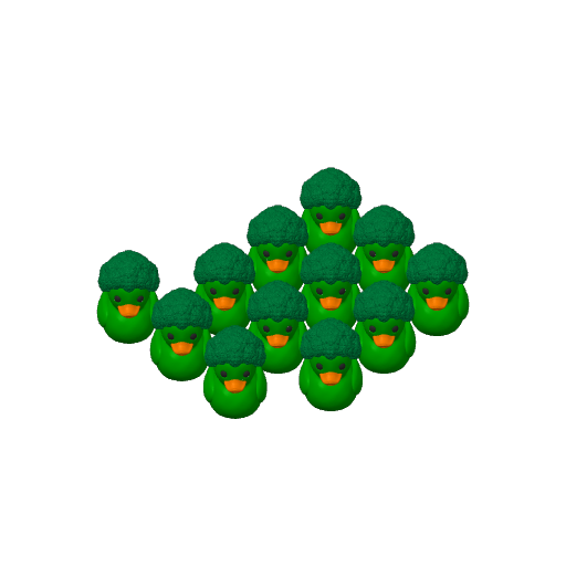 Green Veggie Headed Duck Dash Duck (3D render, made to order)