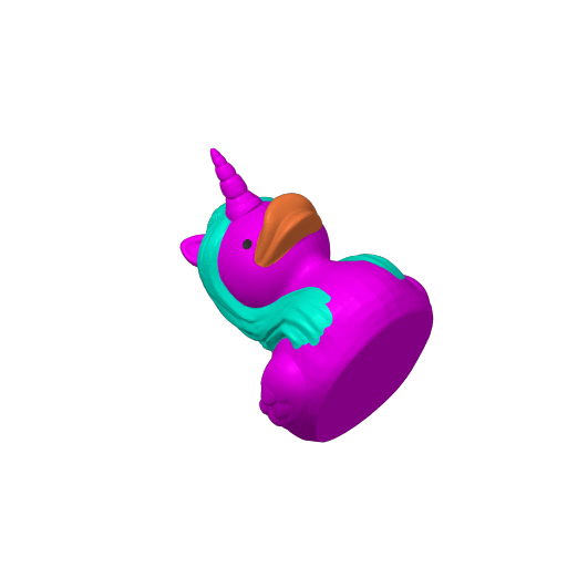 Horned Magical Horse Dash Duck (Version 2) (3D render, made to order)