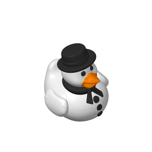 Carrot Nosed Snow Figure Dash Duck (Version 2) (3D render, made to order)