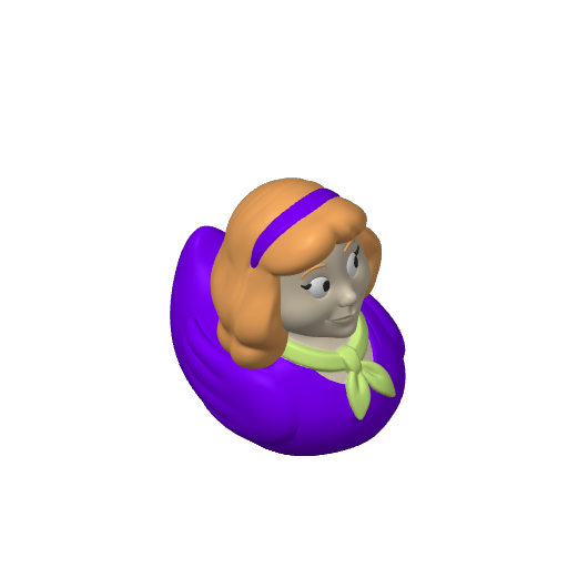 Purple Outfit Mystery Girl Dash Duck (Version 2) (3D render, made to order)