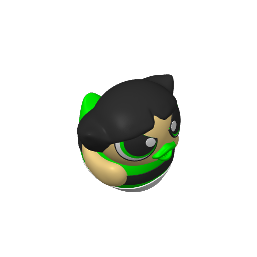 Green Tough Sugar Spice Heroine Dash Duck (3D render, made to order)