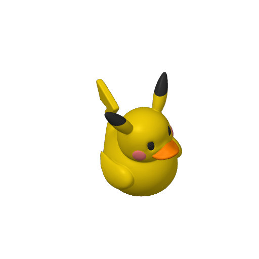 Yellow Electric Cheek Rodent Dash Duck (Version 2) (3D render, made to order)