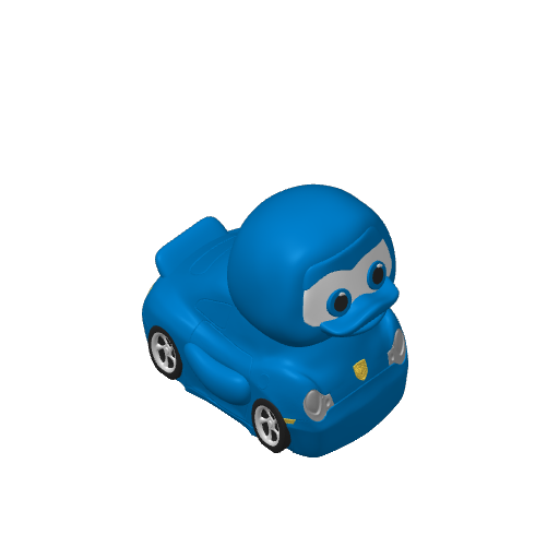 Blue Patchwork Rag Doll Girl Dash Duck (3D render, made to order)