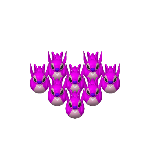 Pink Antennaed Alien Girl Dash Duck (3D render, made to order)