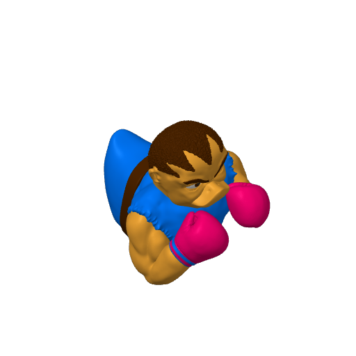 Red Gloved Boxing Brawler Dash Duck (3D render, made to order)
