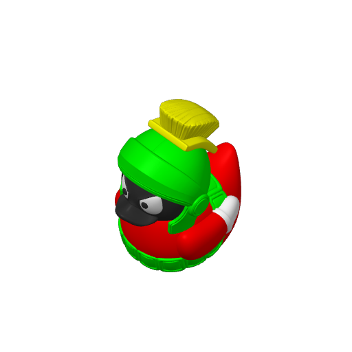 Black Crested Helmet Martian Dash Duck (3D render, made to order)